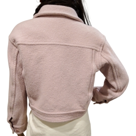 Wilfred Aritzia, Crop Shirt Jacket, 100% Merino Wool, Size S. Baby Pink. - Picture 6 of 15